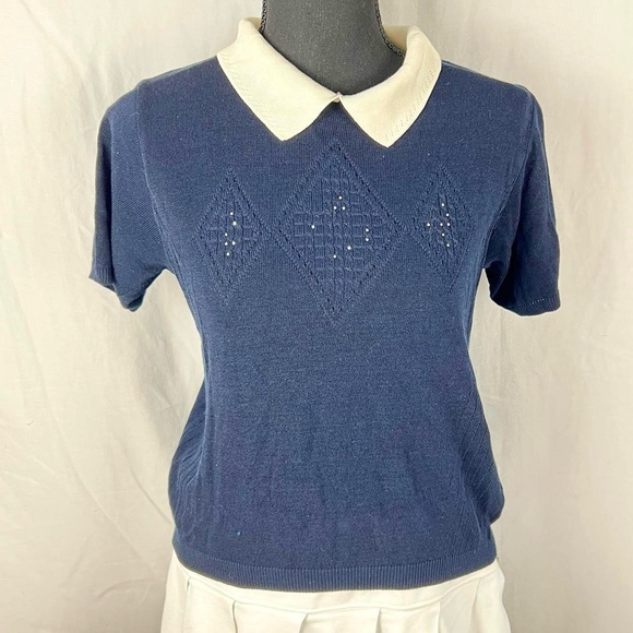 Twee collared knit top size large - Picture 2 of 4